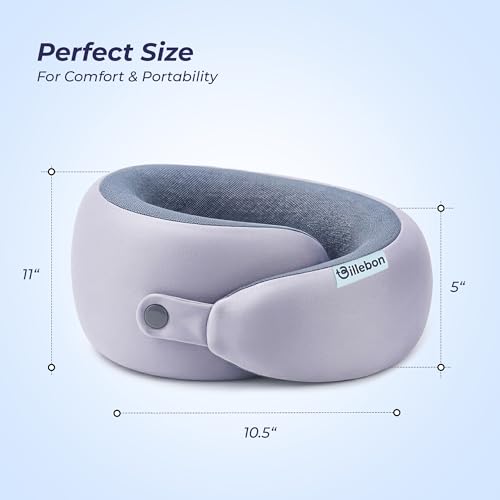 Image of Billebon Memory Foam Neck Pillow, Snake Shape Travel Pillow with Snap Button, Neck Pillow for Travelling & Flight Travel, Ergonomic Support for Comfort & Pain Relief(Grey Single)