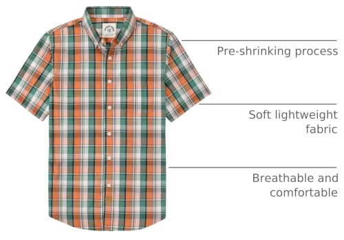 Image of Dubinik Mens Short Sleeve Button Down Shirts Soft Breathable Summer Vintage Regular Fit Lightweight Men's Casual Shirt