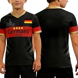 Fussball Trikot Kinder,Deutschland-T-Shirt FüR Jungen Kinder-Shirt FüR Fans Jugend-Top Mit Teamgrafiken Und Bequemer Passform