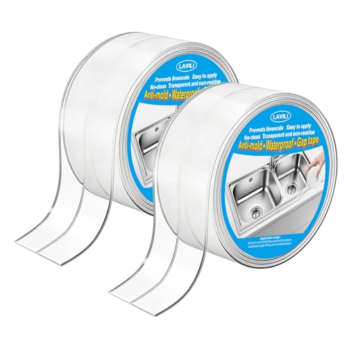 Image of Caulk Tape Waterproof Self Adhesive, Caulking Tape, LAVILI Toilet Sealer | Waterproof Self Adhesive Sealant Strip for Kitchen Countertop, Bathroom, Toilet (2.2cm x 10.5Ft)