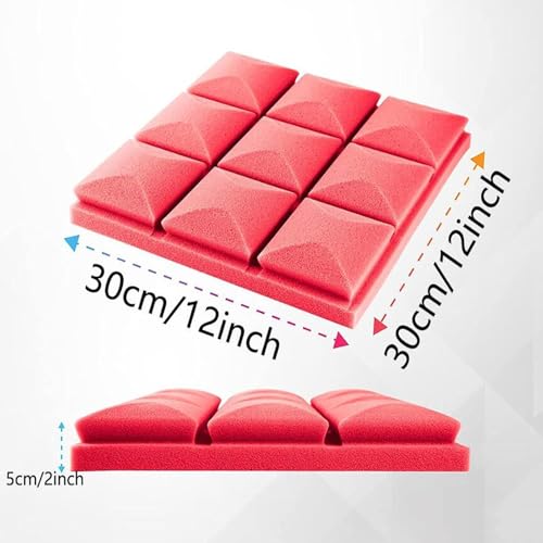 Almencla 12 Painéis Acústicos, Placas à Prova de Som para Paredes E Teto, Ferramentas de Absorção de
