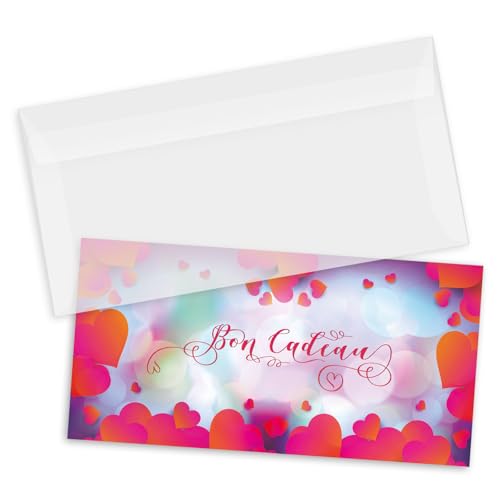 Bons cadeaux de Saint-Valentin à remplir soi-même avec enveloppes élégantes 100 pièces