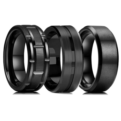 Alliance tendance noire de 8 mm avec finition biseautée haut de gamme - 2