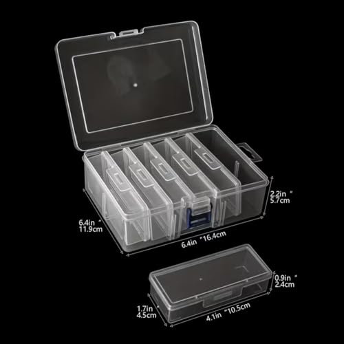 Image of SHALVI Transparent Jewellery & Accessories Storage Box | Box Multi-Compartment Organizer with Removable Grids | Plastic Organizer Box for Earrings, Beads, Craft & Small Items (6-PCS (2))