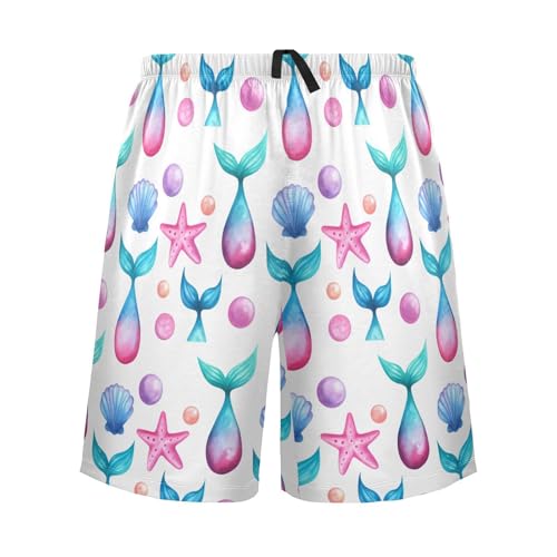 Tail Starfish Pajama Shorts for Men Lounge Pants Lounge Wear Pajama Pants Mens Short Shorts with Pockets, S-XXL