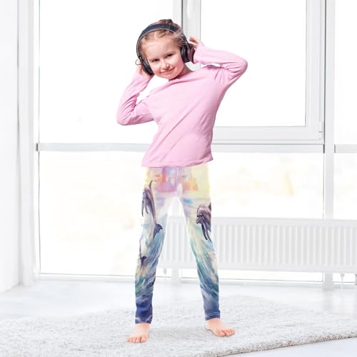 Toddler Girls Leggings Printed Yoga Pants Leggings Jumpping Dolphins for Kids4