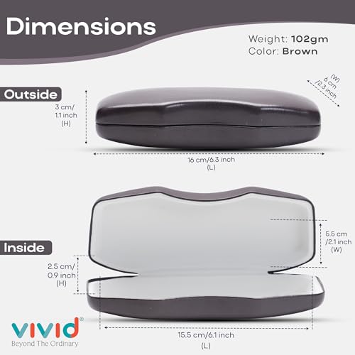 Image of VIVID Vision Unisex Adult Eyewear Specs Case Cover | Screw Driver | Free Cloth | Protect Eye Glasses | Chashma Dibbi | Spectacle Box | HINGE-SPRING | Metal | 3 IN 1