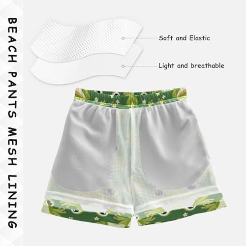 Boys Swim Trunks Green Frogs Theme Beach Board Shorts Quick Dry Swimsuit Toddler Kid Teen4