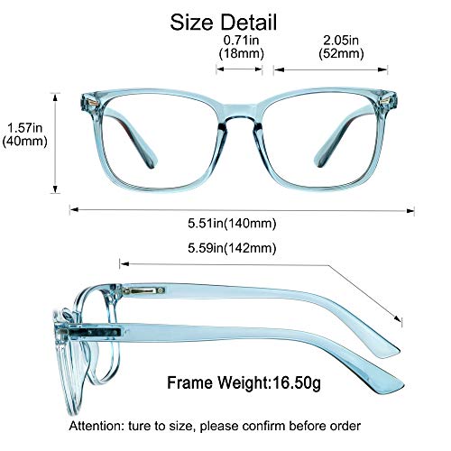 Image of YEIN Bifocal Reading Glasses with Blue Light Blocking Lenses, Bifocal Reader for Women and Men, Vintage Square frame with Spring Hinge (+0.00 /+1.25 magnification)