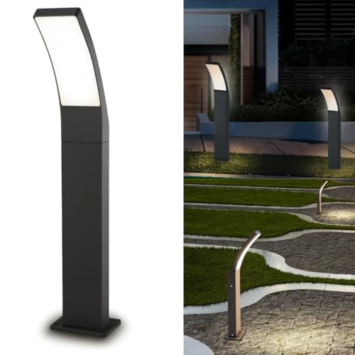 Dopa Dopastore Lampione da Terra Curvo per Esterno LED 12W Altezza 60CM Paletto Moderno Design Sporgente Nero per Esterno IP65