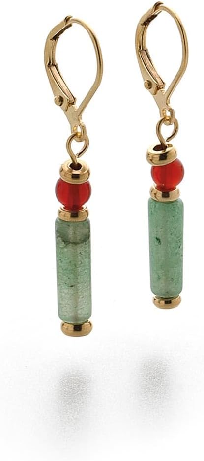 Egyptian Cleopatra Earrings - Aventurine and Carnelian