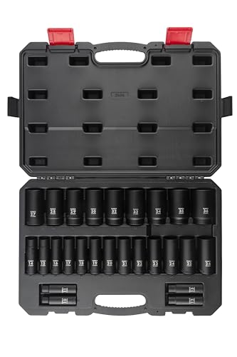 SUNEX TOOLS 2646, 1/2 Inch Drive Deep Impact Socket Set...