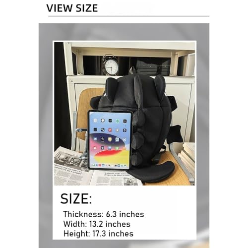 17-inch men's Halloween funny shark backpack, business travel shark mouth laptop backpack (black,17.3in)3