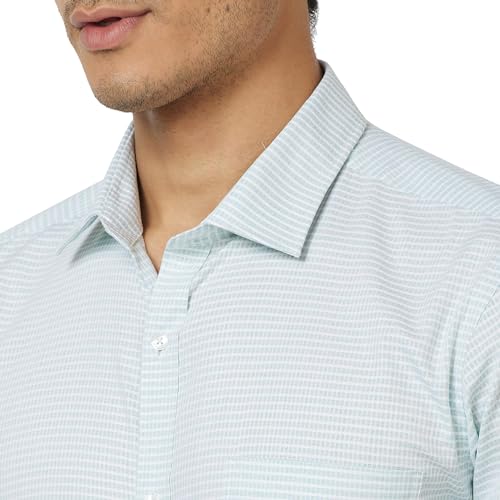 Image of Park Avenue Slim Fit Pure Cotton Checks Pattern Semi Cutaway Collar Formal Shirt