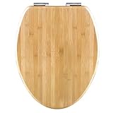 Double east Toilet Seat with Chrome Hinges,Bamboo Making Toilet Seats,Sturdy Durable,Never...