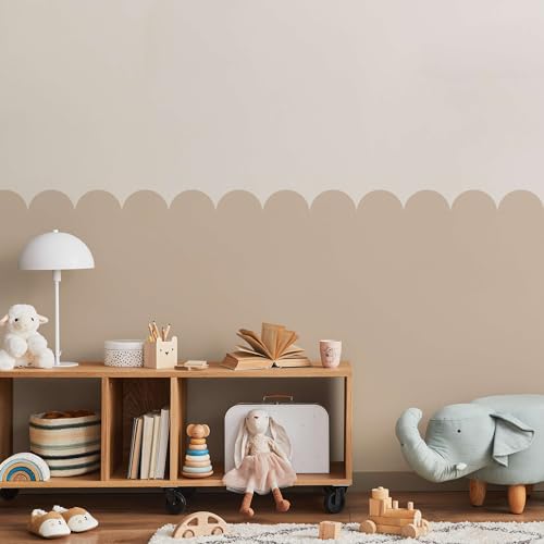 Muralo - Wandtatto für Kinderzimmer für Mädchen und Jugend - Wandsticker, Wandaufkleber Bögen Tapete für Kindergärten, Schulaula, Schule, Boho Stil - Br.120cm x Hö.120cm - Beige