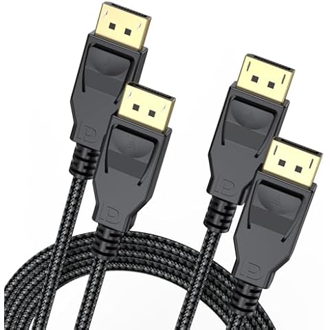 URELEGAN VESA Certified 8K DisplayPort 1.4 Cable 6 FT 2-Pack, Gaming 8K DP to DP Cable for 8K@60Hz, 4K 180Hz/165Hz/240Hz-40Gbps HDR10, HDCP DSC 1.2a, for RX 7700 XT, RTX4070/4080/4090/6750 and More Cover