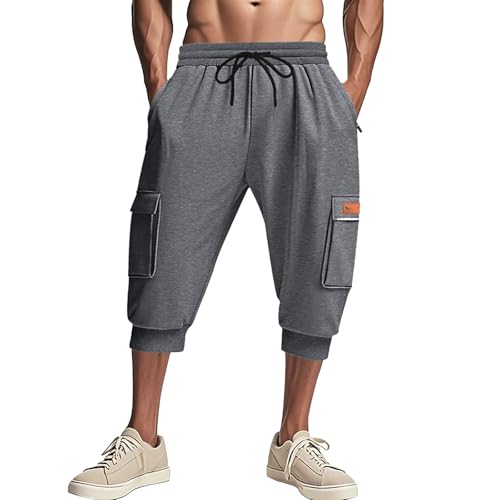Pantalon cargo 3/4 homme Generisch en coton ample pour l'été