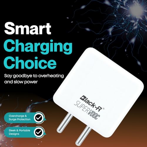Image of Black-R 85W USB A Universal Charger Adapter, Multi Protocol - SuperVooc, QC, Warp, Dash, Dart, Turbo - All Protocol Supported | Charging Adapter