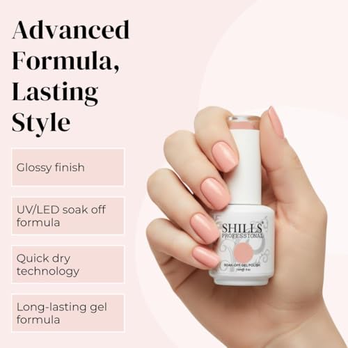 Image of Shills Professional Uv /Led Soak Off Gel Polish (Gel Nail Polish) Glossy Finish Nail Polish Color Shade 10, 15 Ml
