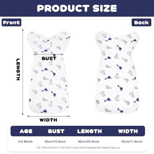 Image of SNOWIE SOFT Baby Swaddles for Newborns, Bamboo Cotton Baby Swaddle Wrap for Newborns Arms Up Baby Sleeping Blanket Zipping Sleeping Bag Newborn Sleep Sacks for Startle Reflex for 0-6 Months