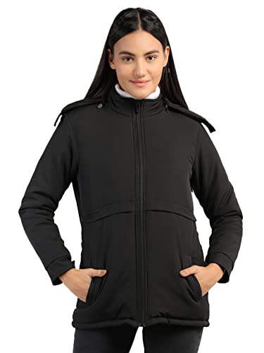 Image of CHKOKKO Women's Polyester Standard Length Winter Quilted Jacket (Black, 3XL)