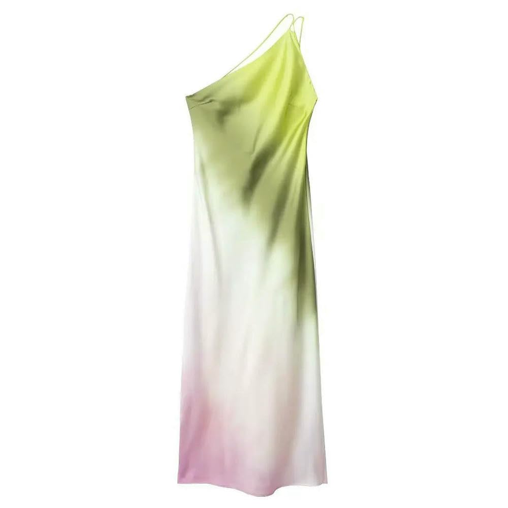 gonne da Donna Donnette Lunghe Donne Abiti Asimmetrici Senza Schienale Signore Fuori Spalla Vestito Estivo Midi-Rosso-s