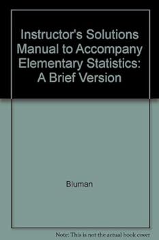 Paperback Instructor's Solutions Manual to Accompany Elementary Statistics: A Brief Version Book
