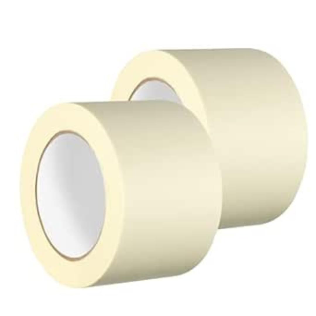 Apex Business Supplies 2 Rolls Wide Masking Tape 75mm X 50m | Masking Tape For Painting | DIY Use Painting Walls, Cars, Crafts & More | Premium Paper Tape Easy Removal, No Residue Tape