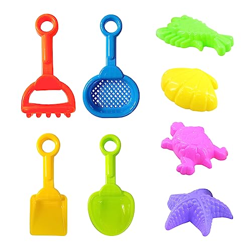 TAFACE 8 Piezas Juguetes De Playa para Niños, Juguetes De Bandeja De Arena, Pantalla De Malla De Arena, Molde De Arena Animal Marino, Herramienta De Juego De Arena, Conjunto De Pala De Playa
