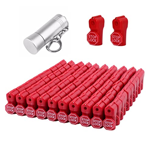 Opaeroo Peg Hook Locks Stop Lock 100pcs Plastic Red Stop Locks Retail Peg Hook Security Locks Pegboard Peg Locks Retail Security Display Hook Lock 5mm red