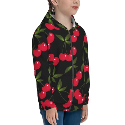Cherry Kid Hoodies Boys Zip Up Sweatshirts Girls Pullover with Pocket4