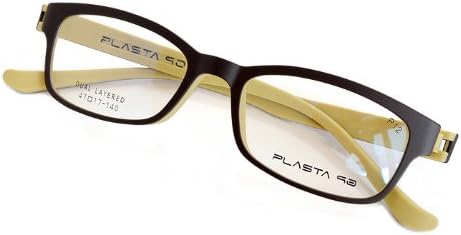 Plasta 90 (P12) Korean Designer Eyesglass Frame (Brown/Mustard)