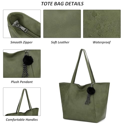 Image of TANTOMI Tote Purse for Women Large Shoulder Bag for Work Travel Purse and Handbags Weekender Bag with Zipper