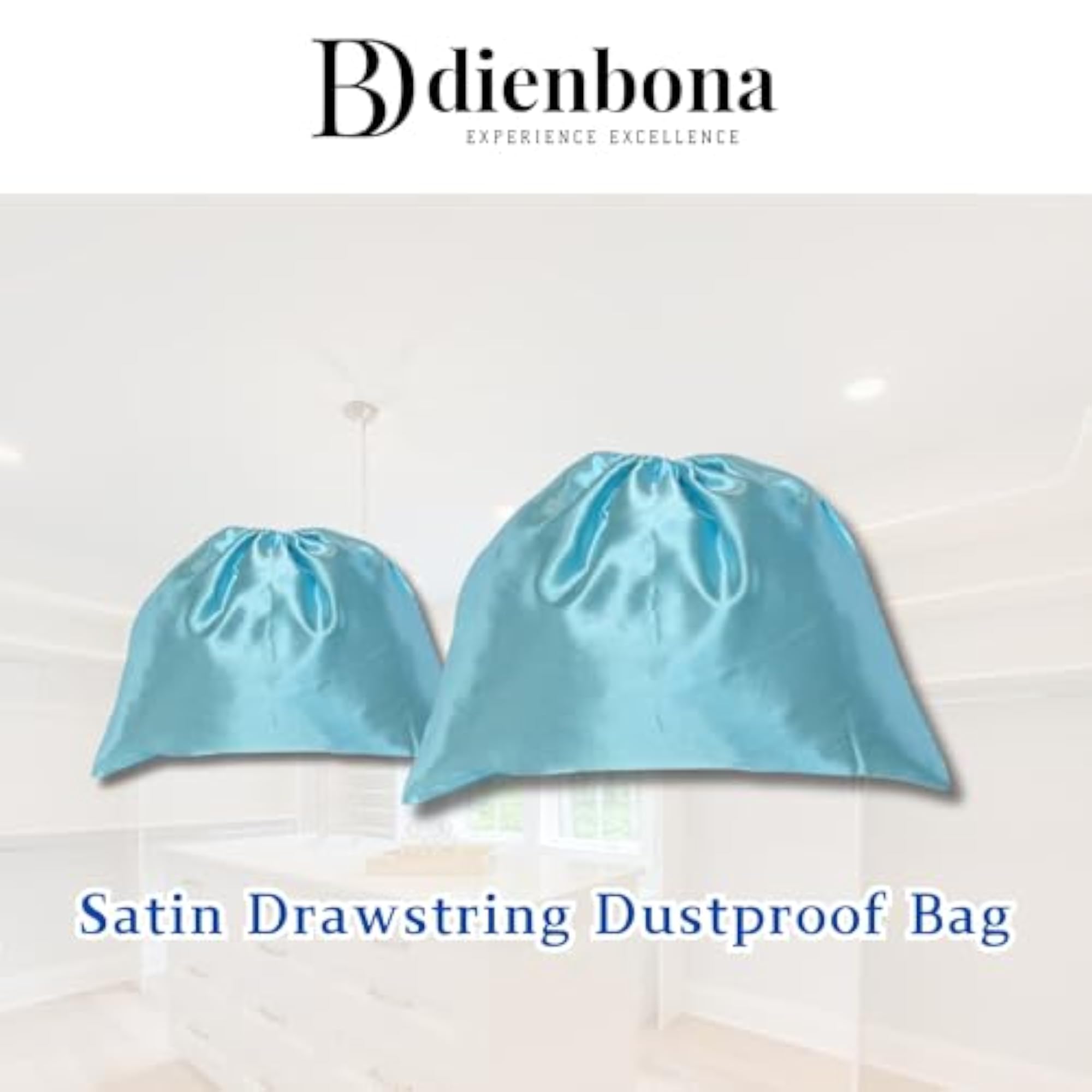 Silky Satin Drawstring Dustproof Bag Covers, 3 or 4 Packs
