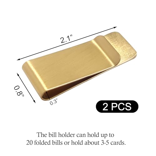 2 PCS Stainless Steel Slim Money Clips Sturdy Cash Receipt Note Clip Credit Card Wallet Bill Holders for Men and Women3