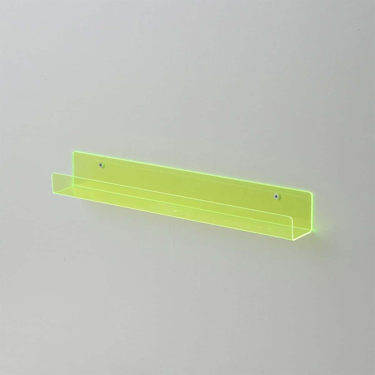 COOLBABY15 Inch Green Acrylic Floating Wall Ledge Shelf,Wall Mounted Nursery Kids Bookshelf, Bathroom Storage Shelves Display Organizer, YLY2044 GR