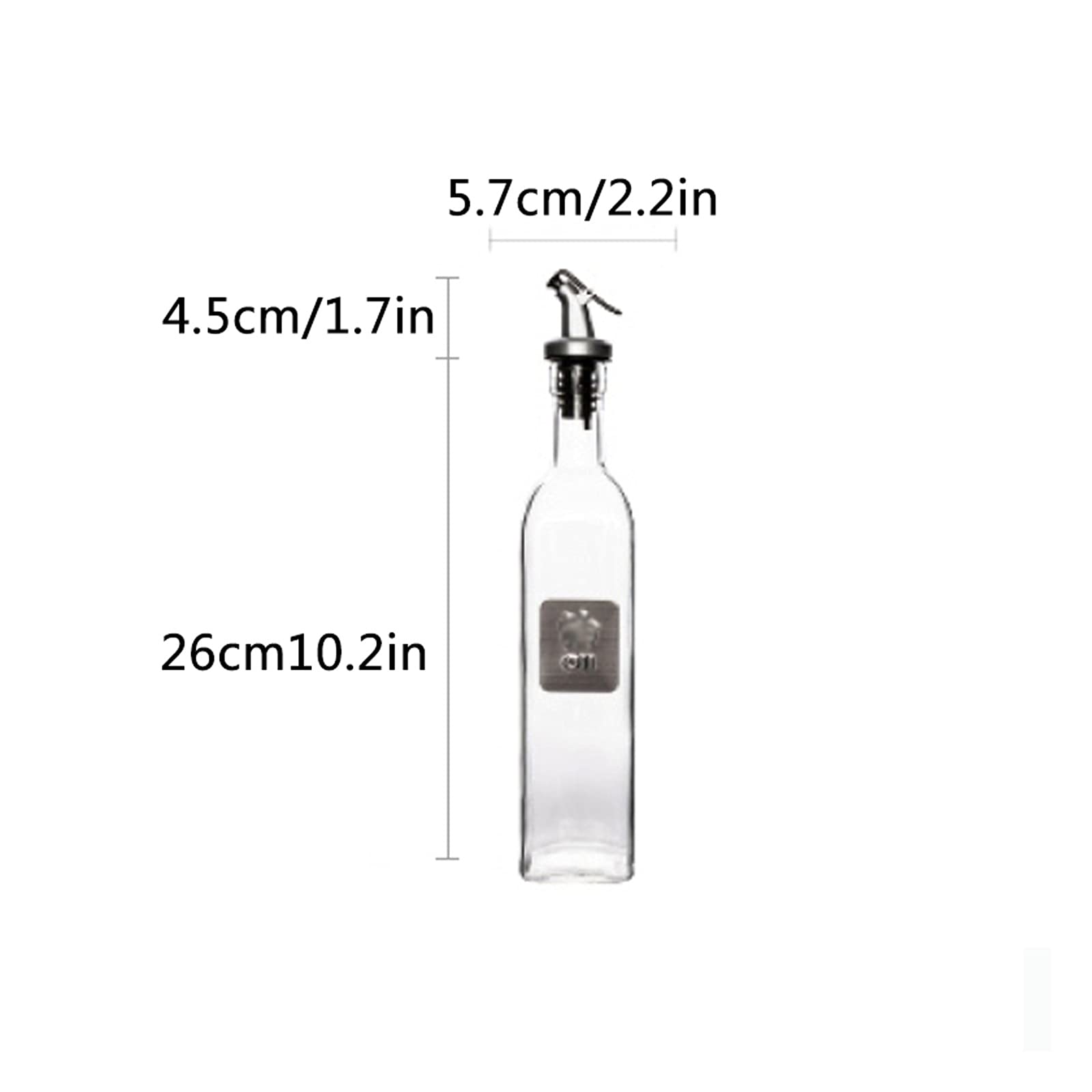 Botes Especias Aceite de vidrio y dispensador de vinagre, aderezo de ensalada Cruet Botella de cristal Botellas de aceite de oliva Dispensador de aceite de vidrio Botella de aceite Coco Botella de ace