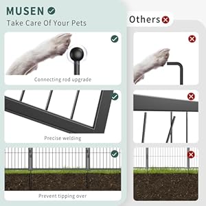 Musen Dog Playpen Indoor Outdoor, 8 Panels Dog Pen 40″ Height Dog Fence Exercise Pen with Doors for Large/Medium/Small Dogs, Portable Pet Playpen for Yard, RV, Camping