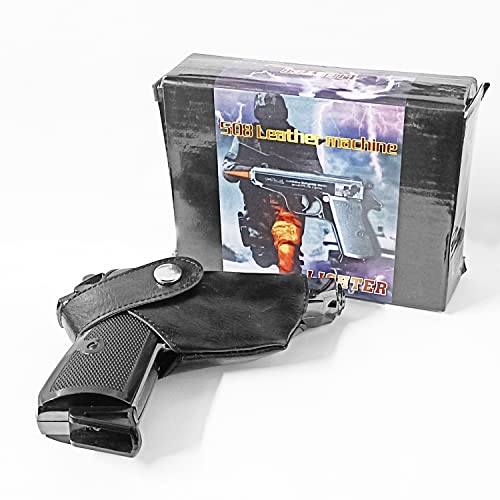 Image of Gun Pistol Lighter Heavy Weight Metal Body Real and Original Like Gun Pistol for Decorative, Smoking Filled with Gas (508 Silver)