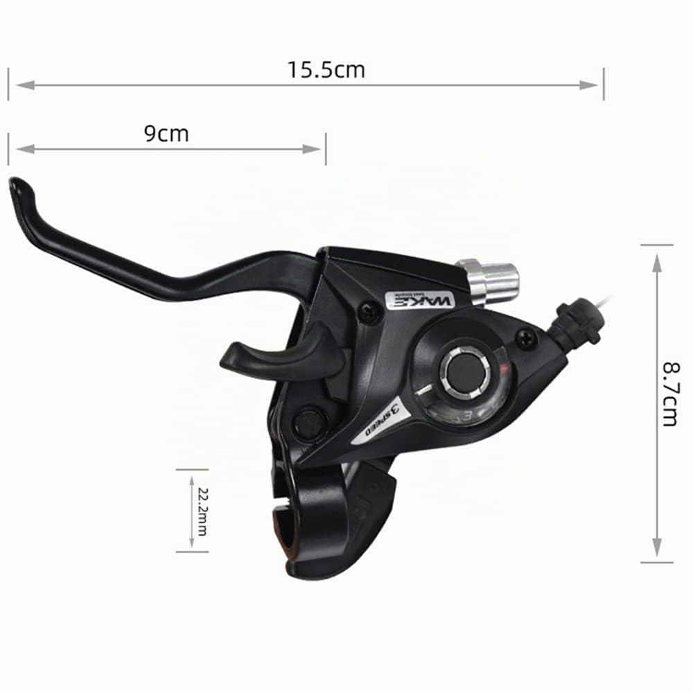 CYSKY Cambio de Bicicleta 3x7/3x8 Velocidad Cambios Frenos Combo, Kits de Palanca de Freno Izquierda Derecha con Indicador de Marcha y Cables de Freno para Bici Montaña, Carretera (3 x 7 Velocidad)