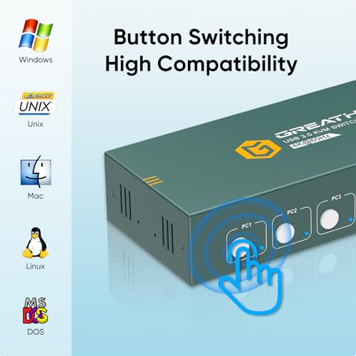 Evatek EEVA-S7415H2-01 Hdmi Kvm Switch 4 Computers 2 Monitors 4K@60Hz,Kvm Switch Dual Monitor thumb #4