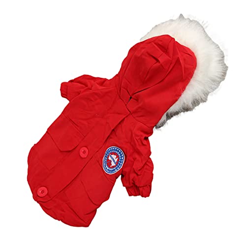 Dog Hoodies Clothes Dog Hoodie Winter Coats Dog Hoodies Clothes Fashionable Casual Thickened Warm Puppy Hoodie Winter Coats for Small Medium Dogs Cats Red Pet Puppy Cat Cotton Warm Hoodies Coat (XXL) - Image 3