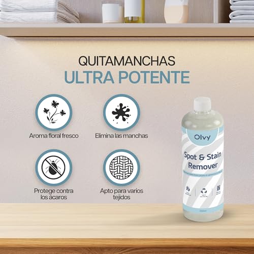 Olvy Limpiador de Manchas 500ml – Líquido de Limpieza para Alfombras – Potente Quitamanchas con Fragancia Floral – Apto para Alfombras, Sofás, Tapicerías y Colchones - imagen 3