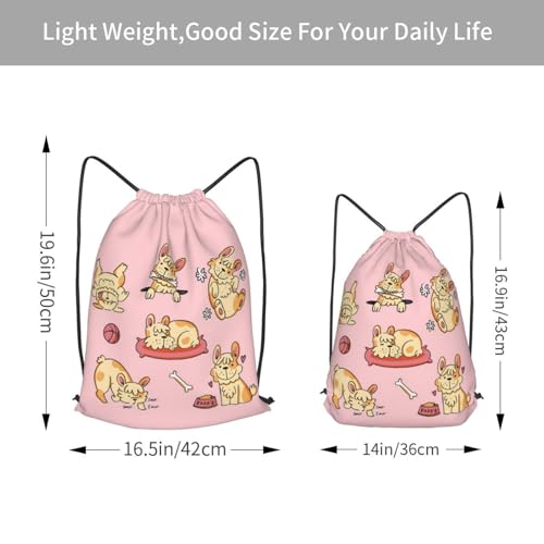 Backpack Bag Drawstring Design Easy To Open Close, Portability Drawstring Pocket Adjustable Shoulder Strap Length Suit Sports Gym Travel Camping Library for Man Woman Dog604