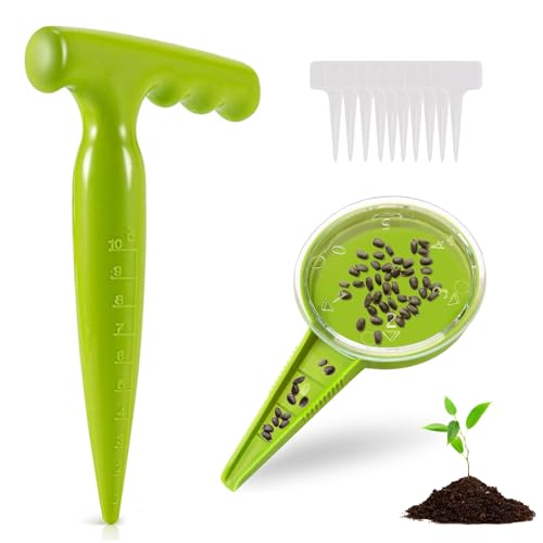 Giardino Della Seminatrice,Seminatrice Manuale,12pcs Strumenti per Semina,Plastica Distributore di Semi Portatile,Strumento da Giardinaggio per Piantare Verdure Fiori