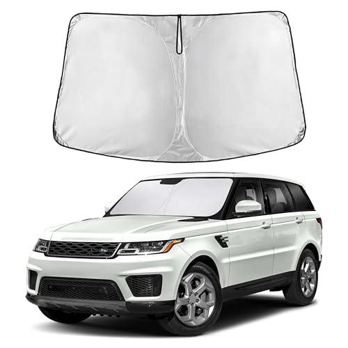 Image of EcoNour Windshield Sun Shade Compatible for Land Rover Range Rover 2013-2021 | Luxury SUV Front Window Sunshade | Foldable Sun Visor Protector | Blocks UV Rays & Reduces Heat