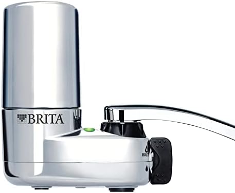 Brita Water Filter for Sink, Faucet Mount Water Filtration System for Tap Water with 1 Replacement Filter, Reduces 99% of Lead, Chrome