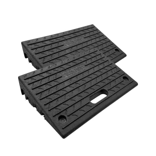 Nicoman Rubber Kerb Ramps, Multiuse Curb Ramp for Vehicles, Wheelchairs, Bikes, Strollers, Pet Mobility and Disabled Chair & Dog (Pack of 2)