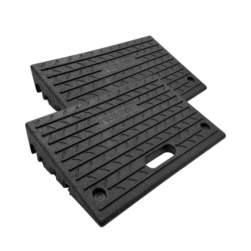 Nicoman Rubber Kerb Ramps Multiuse Curb Ramp for Vehicles Wheelchairs Bikes Strollers Pet Mobility and Disabled Chair & Dog (Pack of 2)